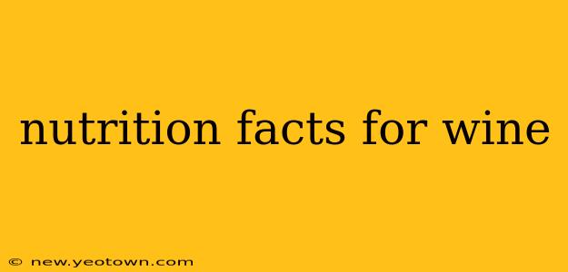 nutrition facts for wine