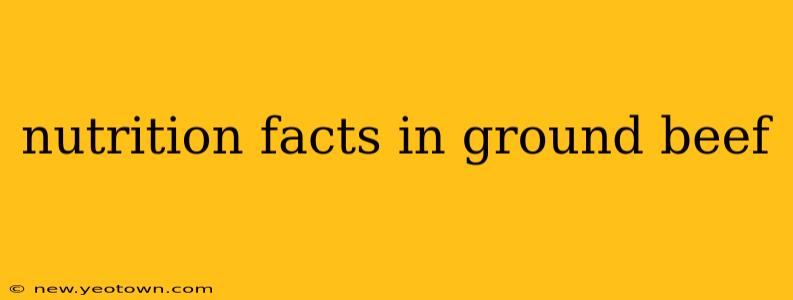 nutrition facts in ground beef