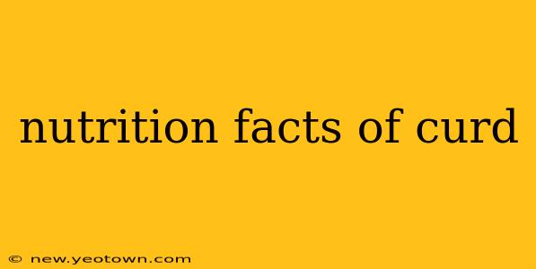 nutrition facts of curd