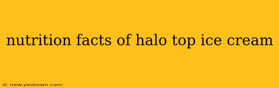 nutrition facts of halo top ice cream