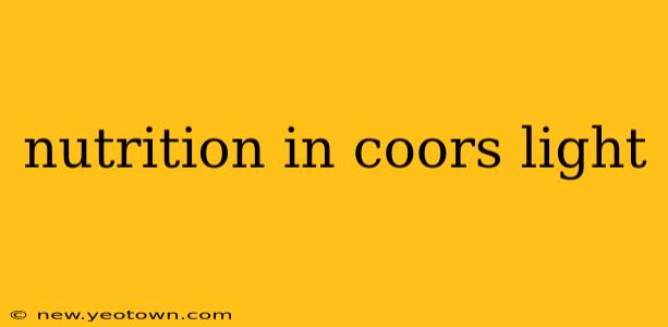 nutrition in coors light