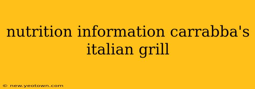nutrition information carrabba's italian grill