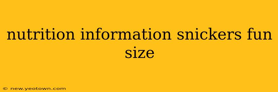 nutrition information snickers fun size