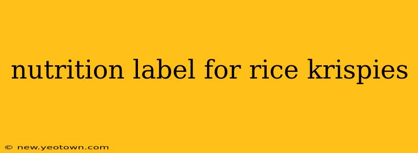 nutrition label for rice krispies