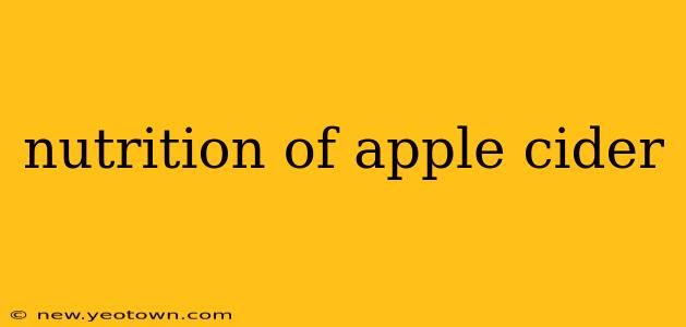nutrition of apple cider