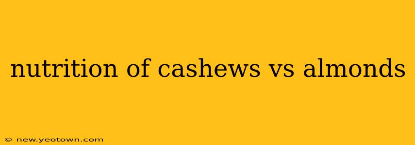 nutrition of cashews vs almonds