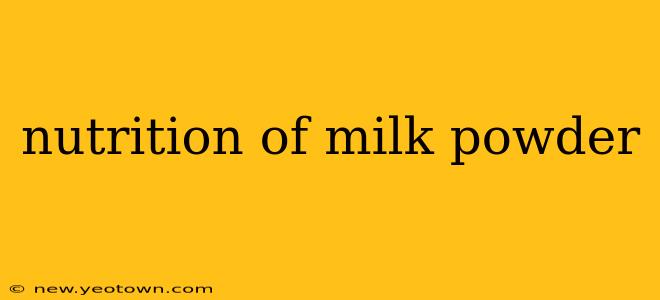 nutrition of milk powder