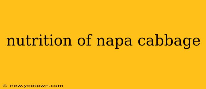 nutrition of napa cabbage