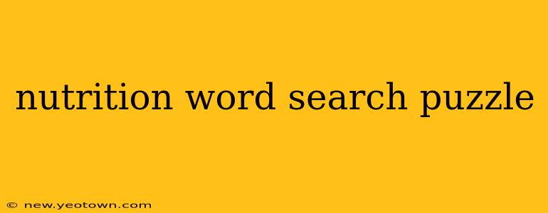nutrition word search puzzle