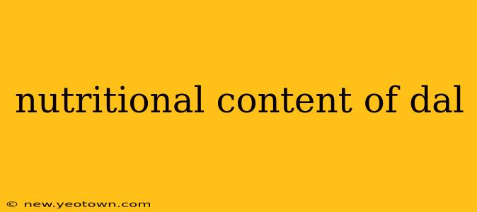 nutritional content of dal