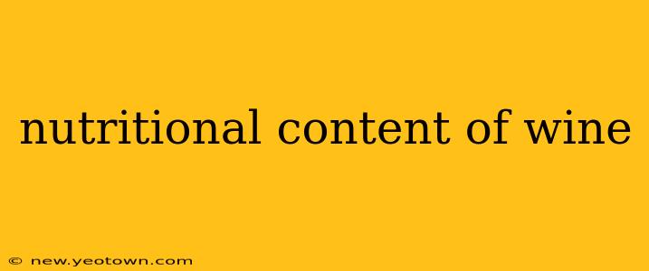 nutritional content of wine