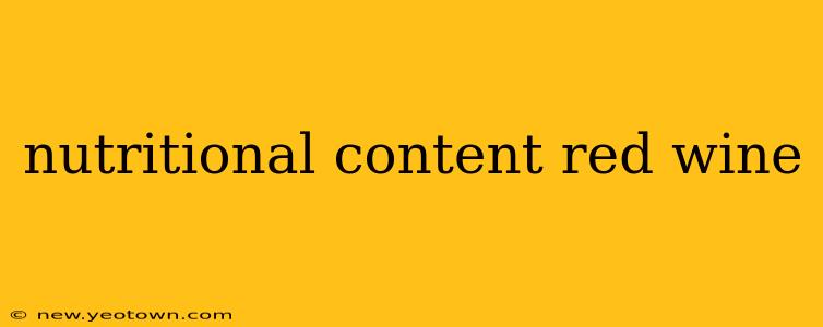 nutritional content red wine