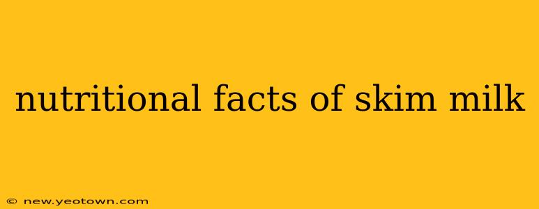 nutritional facts of skim milk