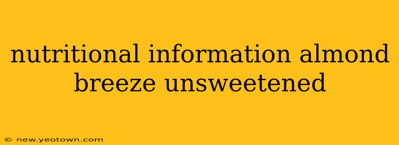 nutritional information almond breeze unsweetened