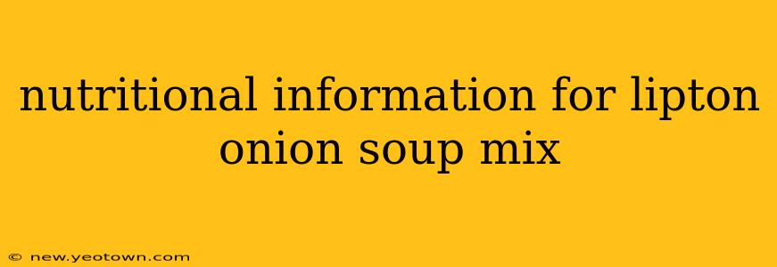 nutritional information for lipton onion soup mix