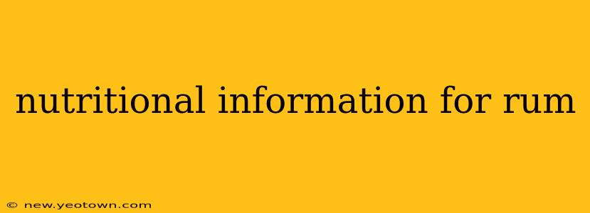 nutritional information for rum