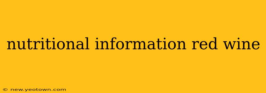 nutritional information red wine