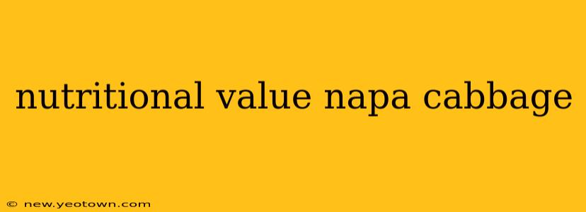 nutritional value napa cabbage