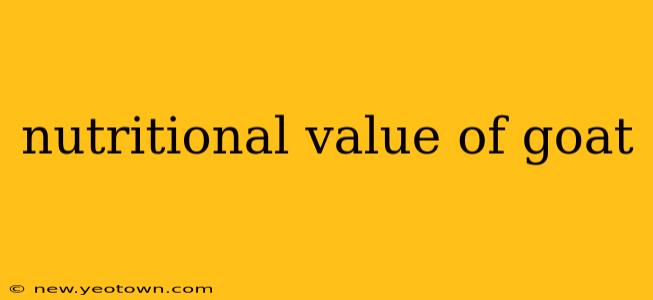 nutritional value of goat