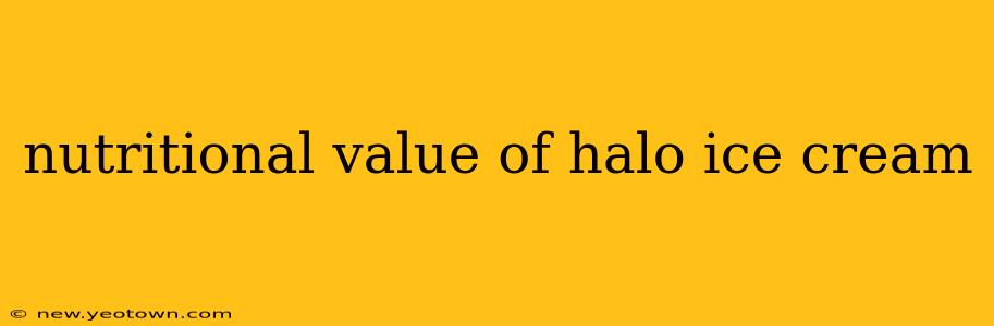 nutritional value of halo ice cream