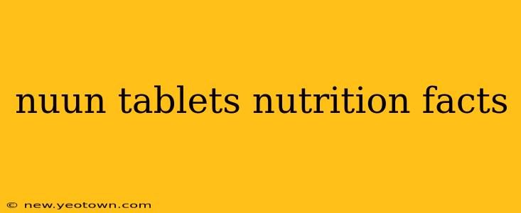 nuun tablets nutrition facts