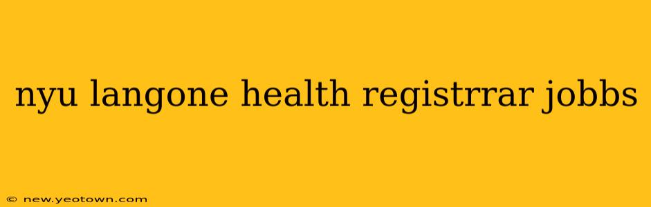 nyu langone health registrrar jobbs