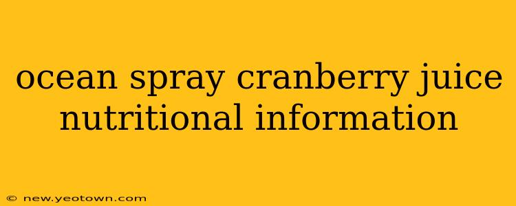 ocean spray cranberry juice nutritional information