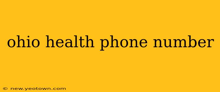 ohio health phone number