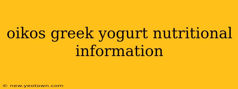oikos greek yogurt nutritional information