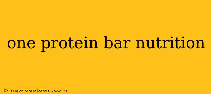 one protein bar nutrition