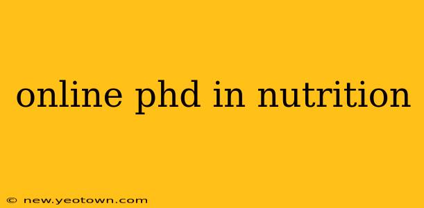 online phd in nutrition
