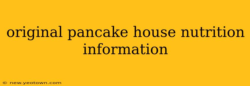 original pancake house nutrition information