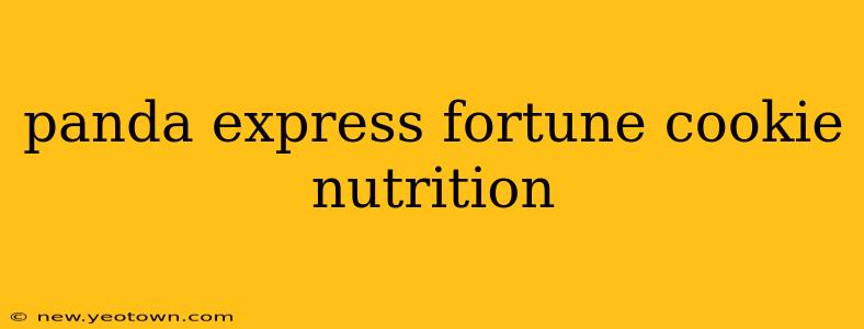 panda express fortune cookie nutrition