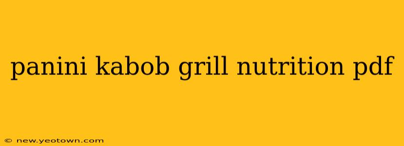 panini kabob grill nutrition pdf