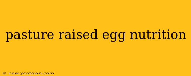 pasture raised egg nutrition