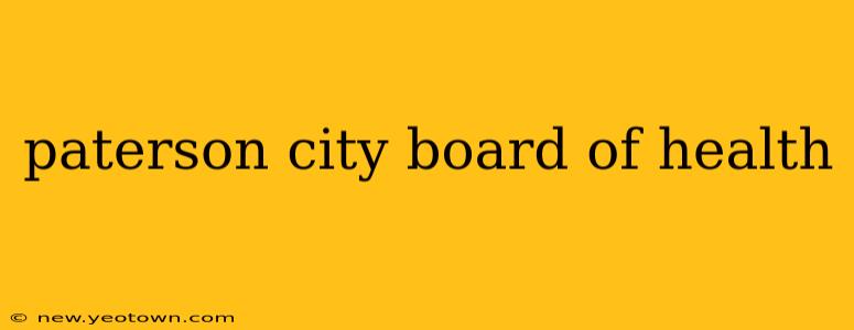 paterson city board of health