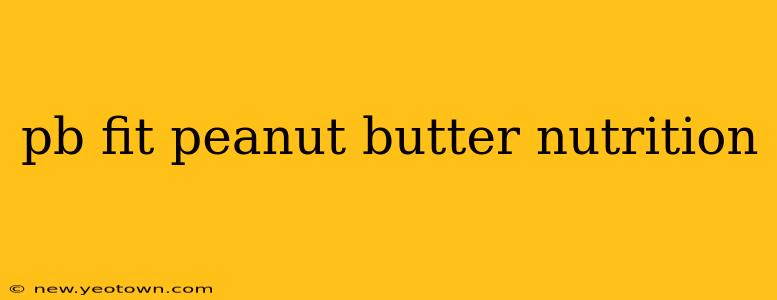 pb fit peanut butter nutrition