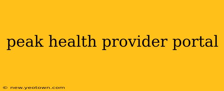 peak health provider portal