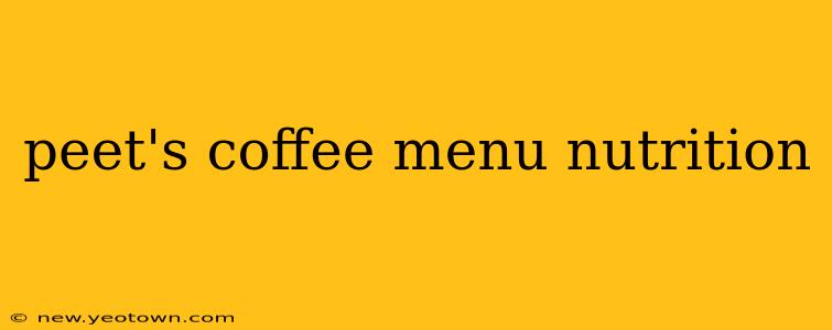 peet's coffee menu nutrition