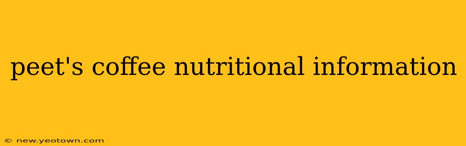 peet's coffee nutritional information