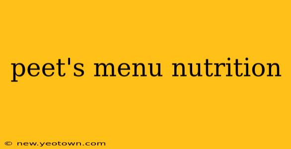 peet's menu nutrition