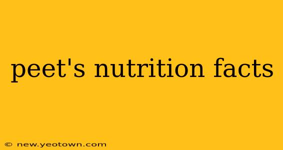 peet's nutrition facts