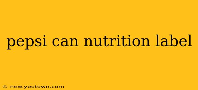 pepsi can nutrition label