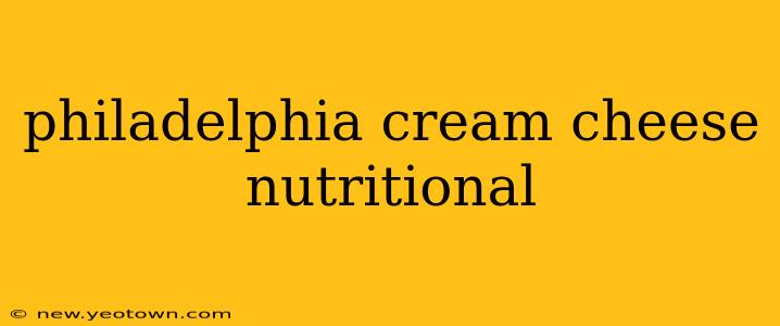 philadelphia cream cheese nutritional