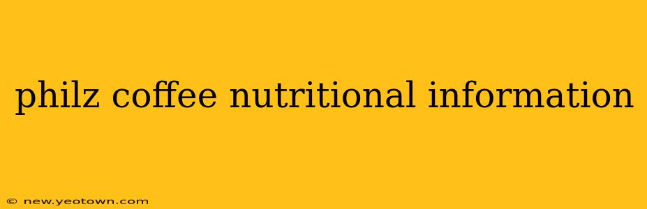 philz coffee nutritional information