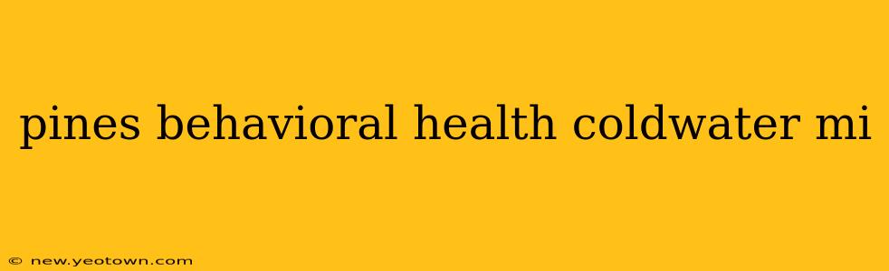 pines behavioral health coldwater mi
