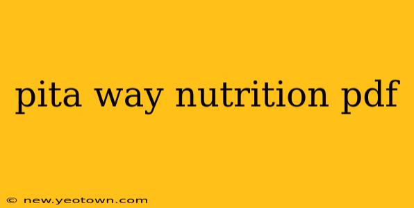 pita way nutrition pdf