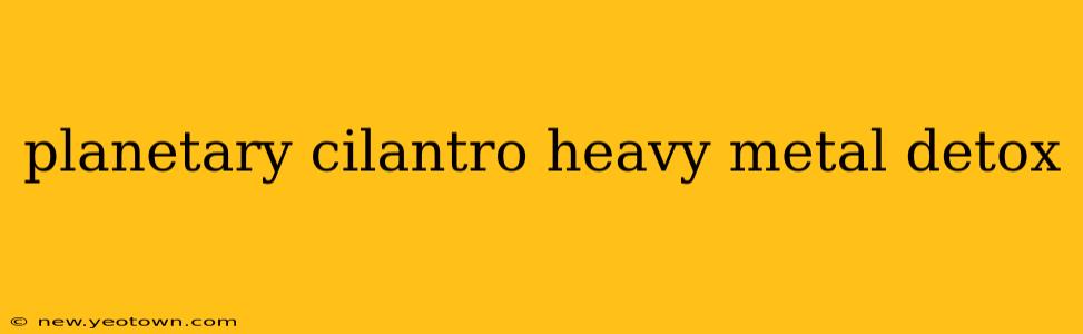 planetary cilantro heavy metal detox