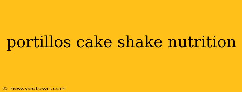 portillos cake shake nutrition