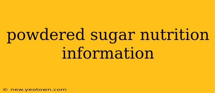 powdered sugar nutrition information